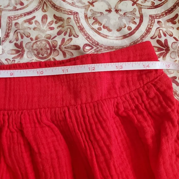 Anthropologie faux button down mini skirt, 29", red - Picture 8 of 10